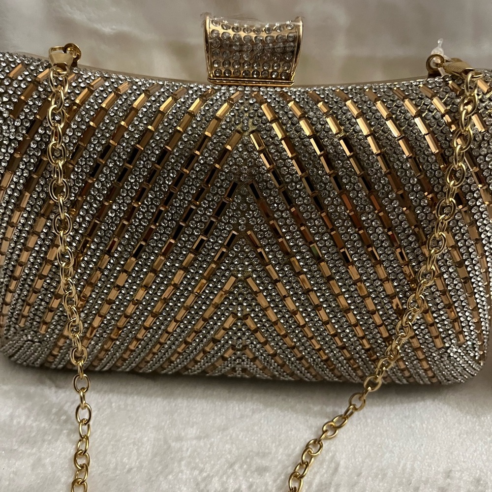 Crossbody purse Women’s D’margeaux New York  Sparkling  Champagne Gold color